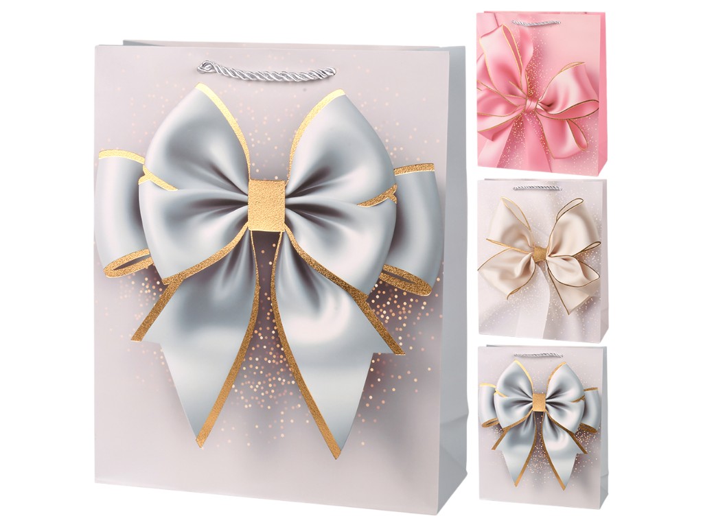 Пакет подарочный бумажный S "Bow" 18х23х10см, R34645-S