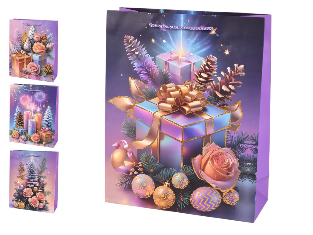 Пакет новорічний паперовий M Merry Christmas 26х32х10см, R34761-M