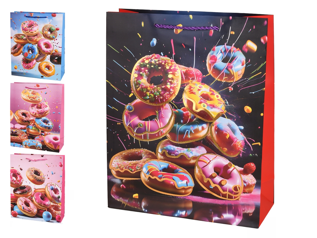 Пакет подарунковий паперовий L Donuts 31х42х12см, R34779-L