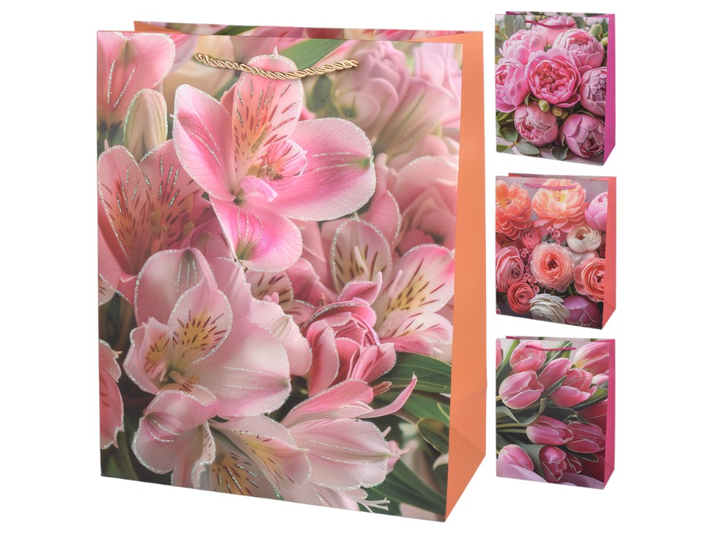 Пакет подарочный бумажный S "Flowers" 18х23х10см, R34813-S