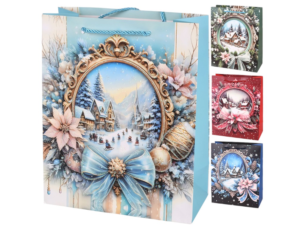 Пакет новогодний бумажный L "New Year's holidays" 31х41х12см, R34831-L