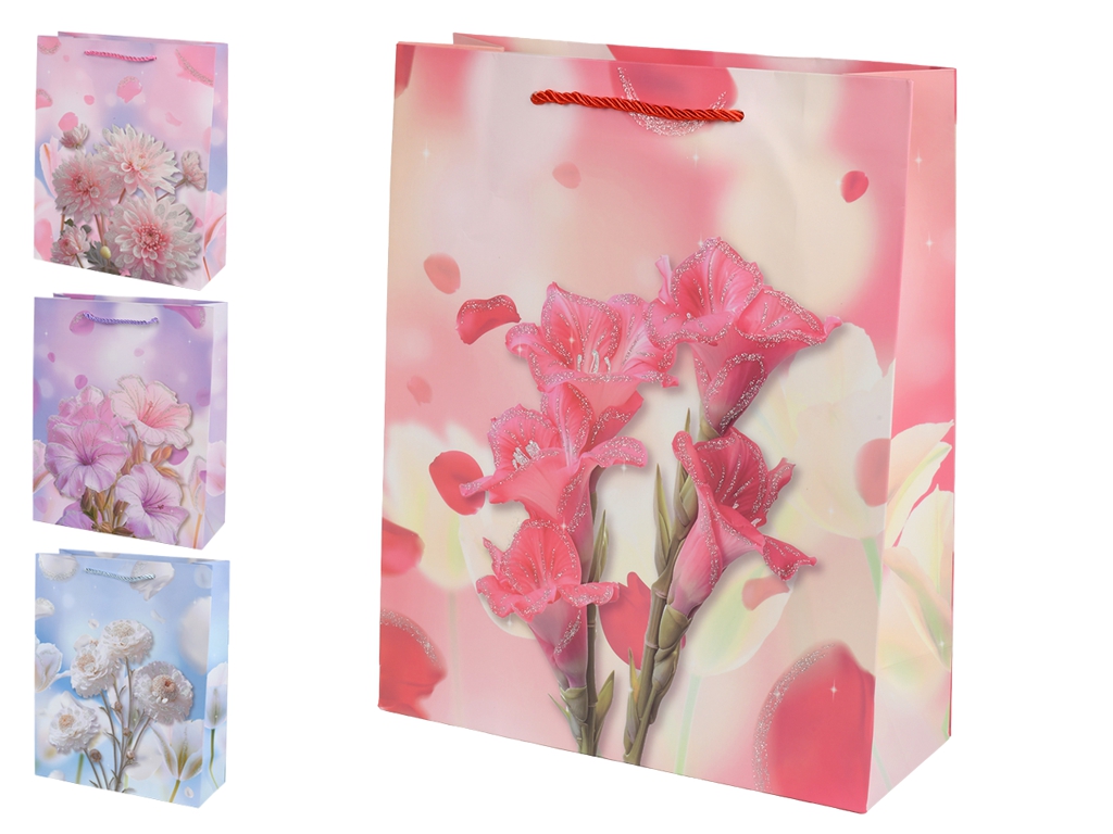 Пакет подарунковий паперовий Spring flower R40760-L, 30х41.5х12см, мікс видів
