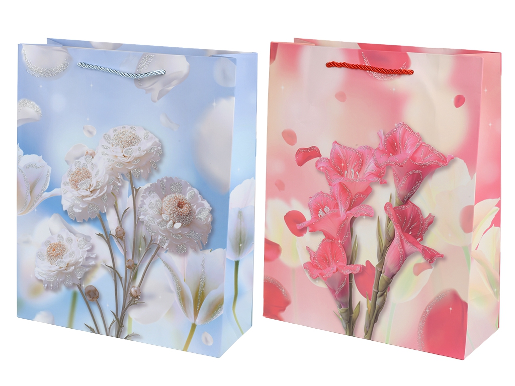 Пакет подарунковий паперовий Spring flower R40760-L, 30х41.5х12см, мікс видів