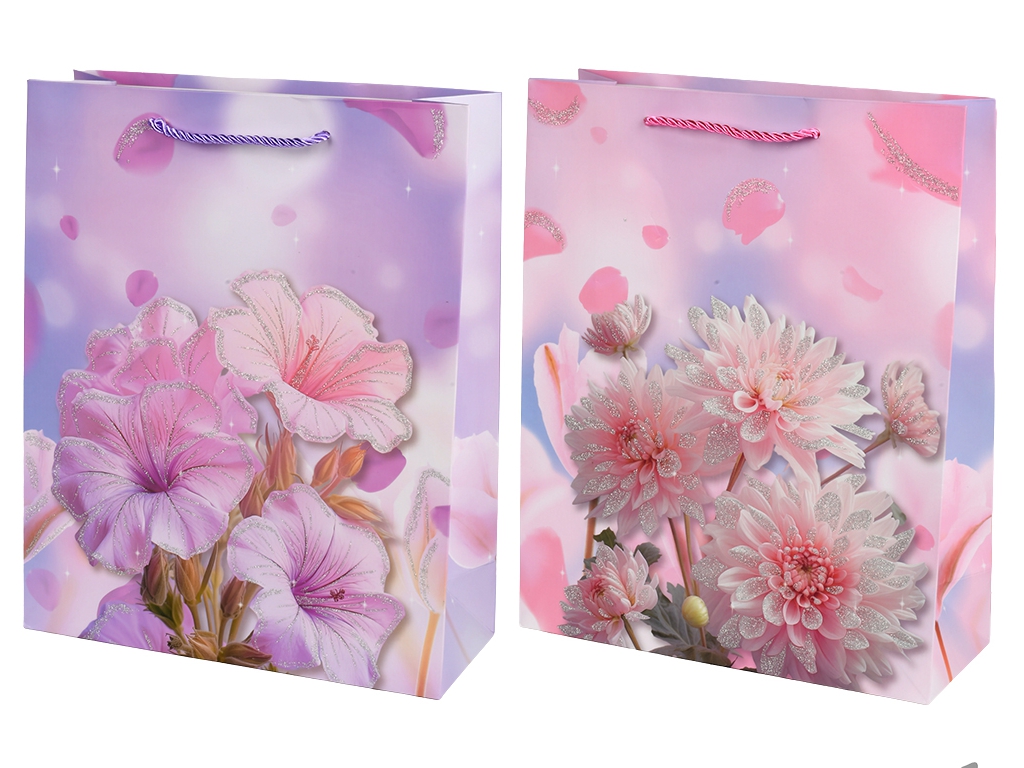 Пакет подарунковий паперовий Spring flower R40760-L, 30х41.5х12см, мікс видів