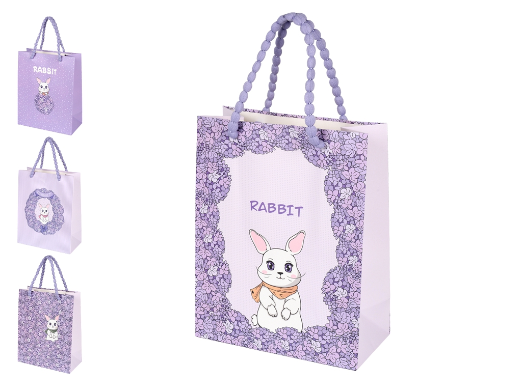 Пакет подарунковий паперовий  Rabbit R40866-S,14.5х19.5х10cм, мікс видів
