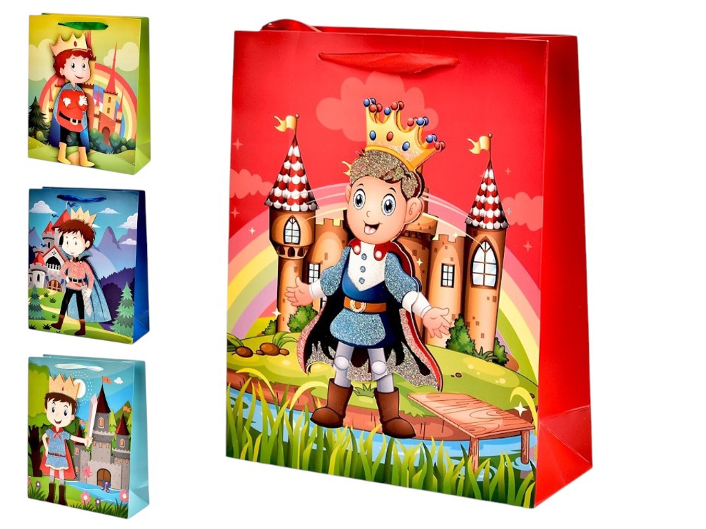 Пакет подарунковий паперовий M Little prince 3D, 26х32х10 см