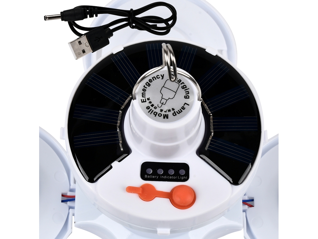 Фонарик-лампа LED подвесная аккумуляторная солнечная панель USB 800mA, R93707