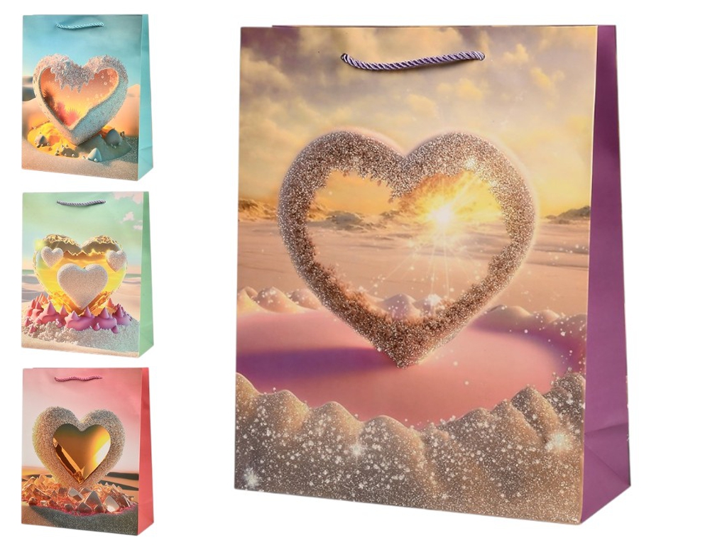 Пакет подарунковий паперовий L Hearts 30х41,5х12 см, R94939-L