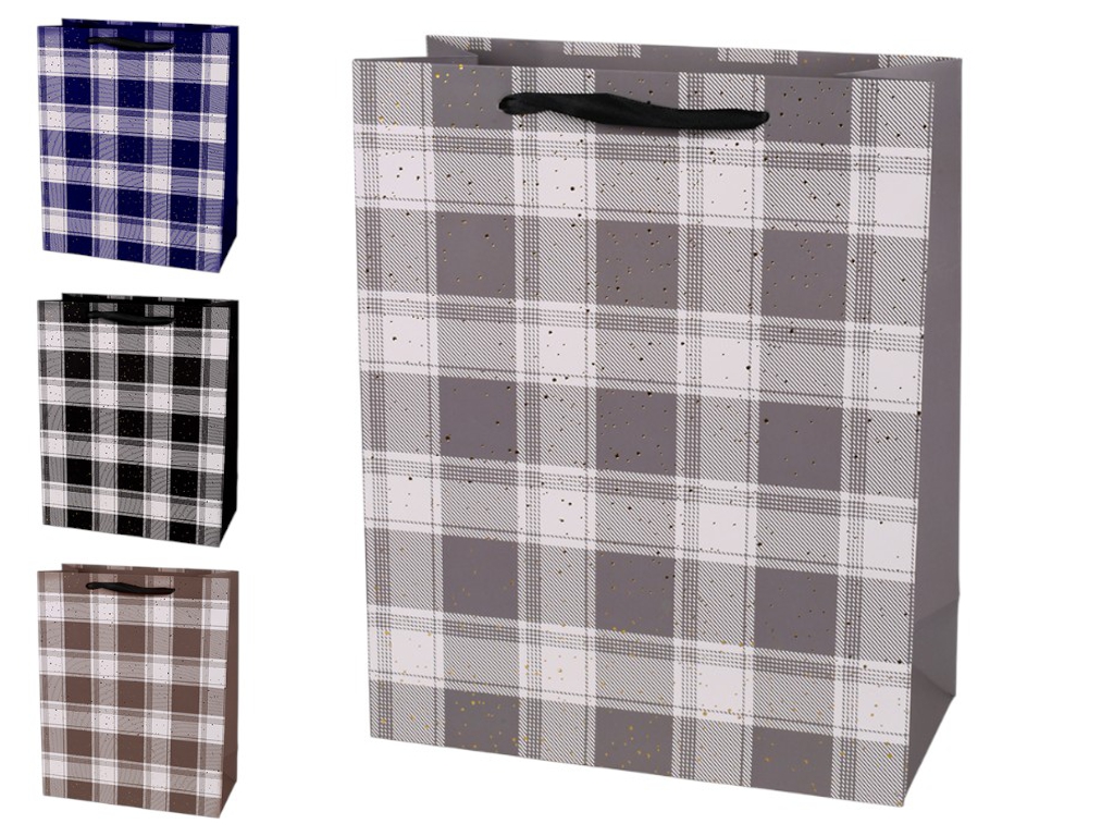 Пакет подарунковий паперовий S Checkered 18х23х10 см, R94995-S