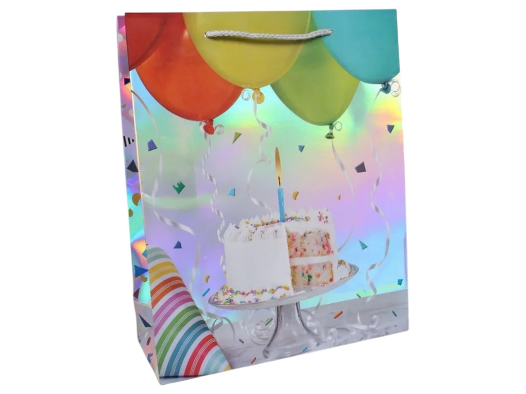 Пакет подарочный бумажный M "Happy Birthday" 26х32х10см, R95525-M