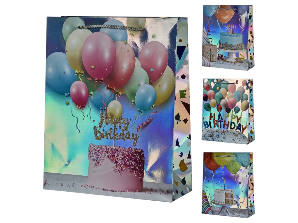Пакет подарочный бумажный S "Happy Birthday" 18х23х8см, R95525-S