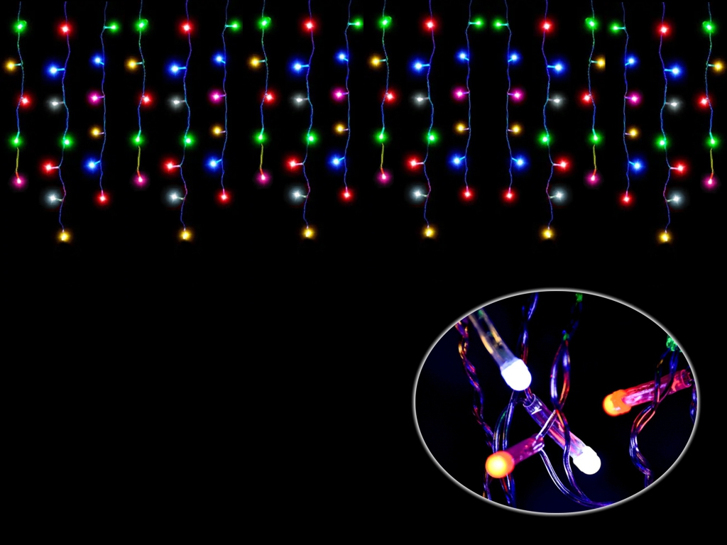 Гирлянда бахрома светодиодная Multicolor 3м*25-50см 96led, R95865-C