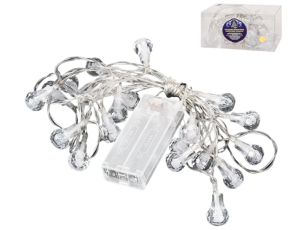 Гирлянда светодиодная Bubble 3м желтая 20led, 2AA, R96094-Y