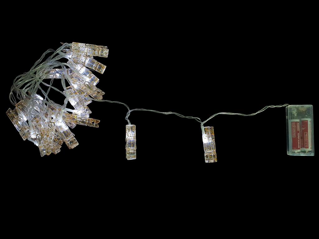 Гірлянда світлодіодна Прищіпки 3м біла 20led, 2AA, R96133-W