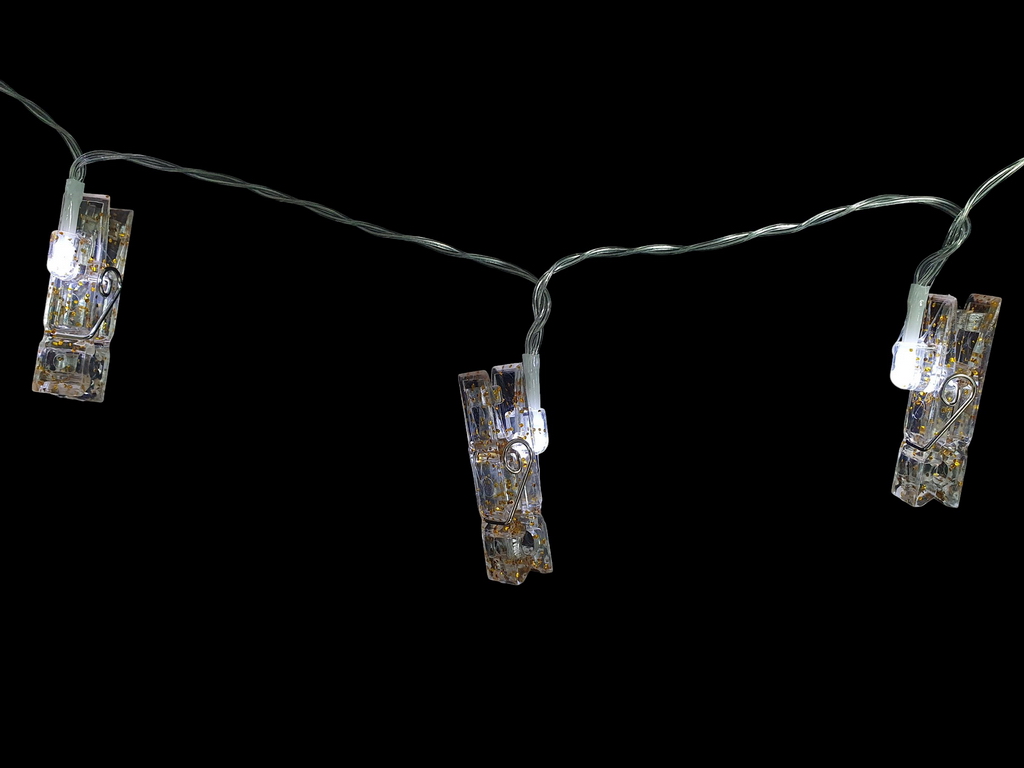 Гірлянда світлодіодна Прищіпки 3м біла 20led, 2AA, R96133-W
