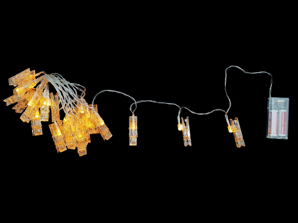Гирлянда светодиодная Прищепки 3м желтая 20led, 2AA, R96133-Y