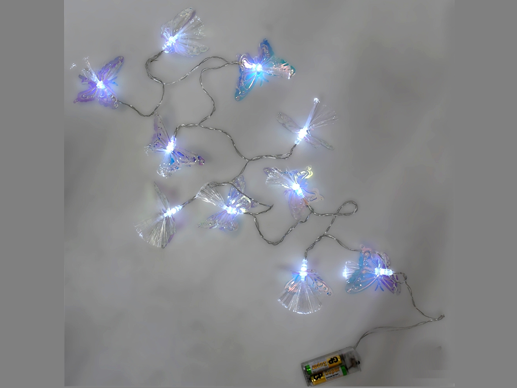 Гірлянда світлодіодна Метелики 2м 10led, 2AA, R96305