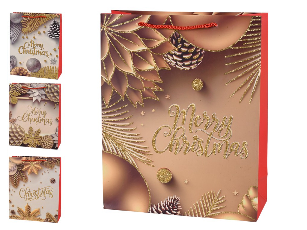 Пакет новорічний паперовий L Merry Christmas 31х40х12см, R96637-L