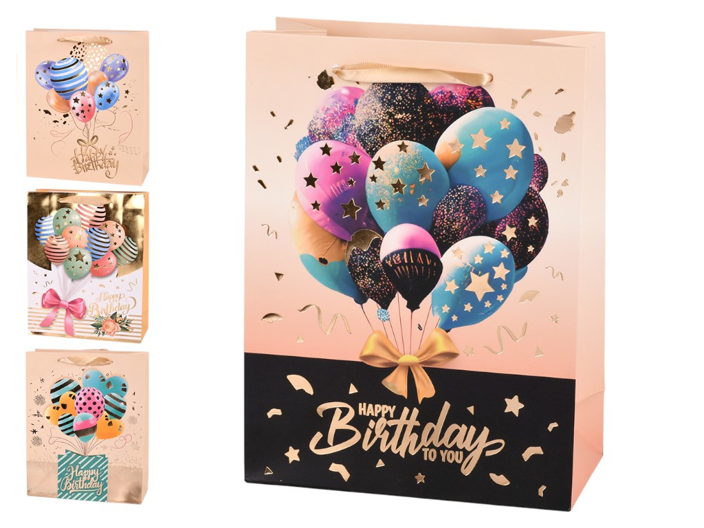 Пакет подарунковий паперовий S Happy birthday 18х24х8,5см