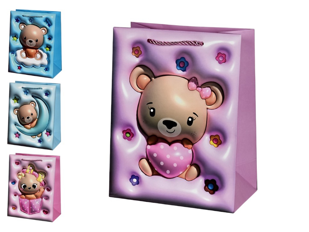 Пакет подарунковий паперовий M Teddy 3D 26х32х12см, R96977-M