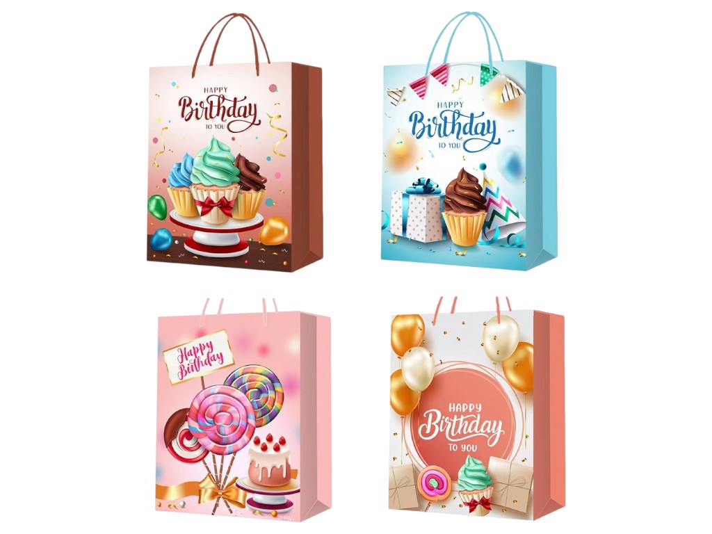 Пакет подарочный бумажный S "Happy birthday" 18х23х10см, R96986-S