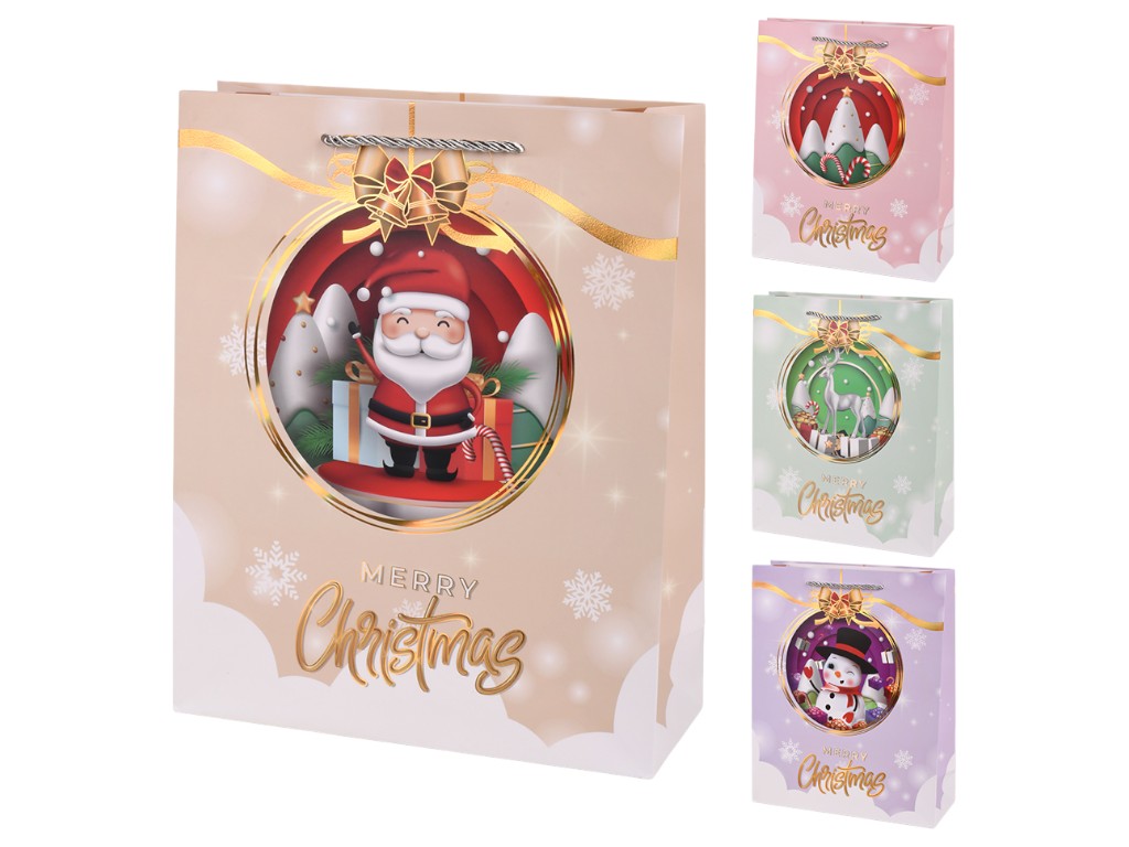 Пакет новогодний бумажный M "Christmas" 26х32х10.5см, R98313-M