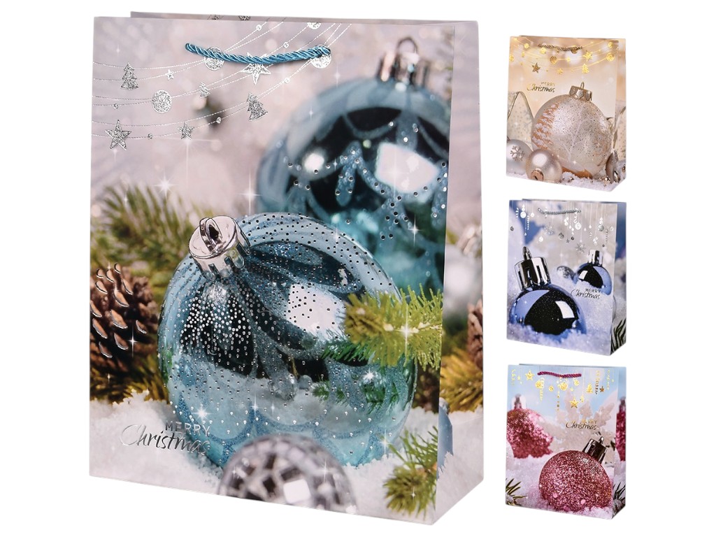 Пакет новогодний бумажный S "Christmas toys" 18х23х8см, R98349-S