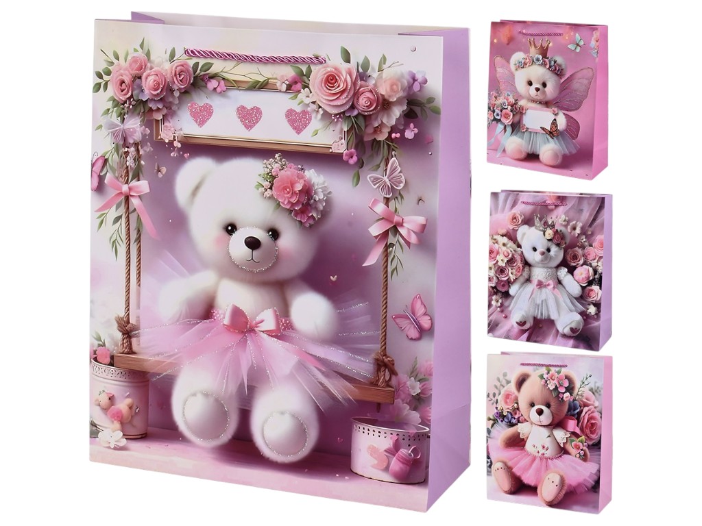 Пакет подарочный бумажный M "Teddy" 26х32х10см, R98406-M