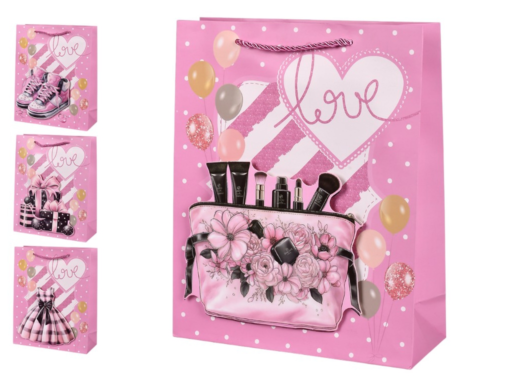 Пакет подарунковий паперовий L Love 3D 30х41.5х12см, R98484-L
