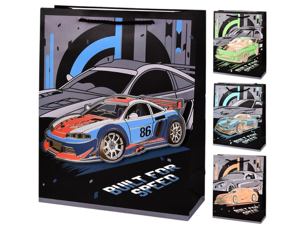 Пакет подарочный бумажный L "Speed 3D" 30х41.5х12см, R98496-L