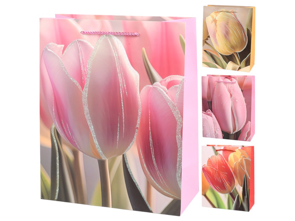 Пакет подарочный бумажный S "Tulips" 18х23х10см, R99665-S