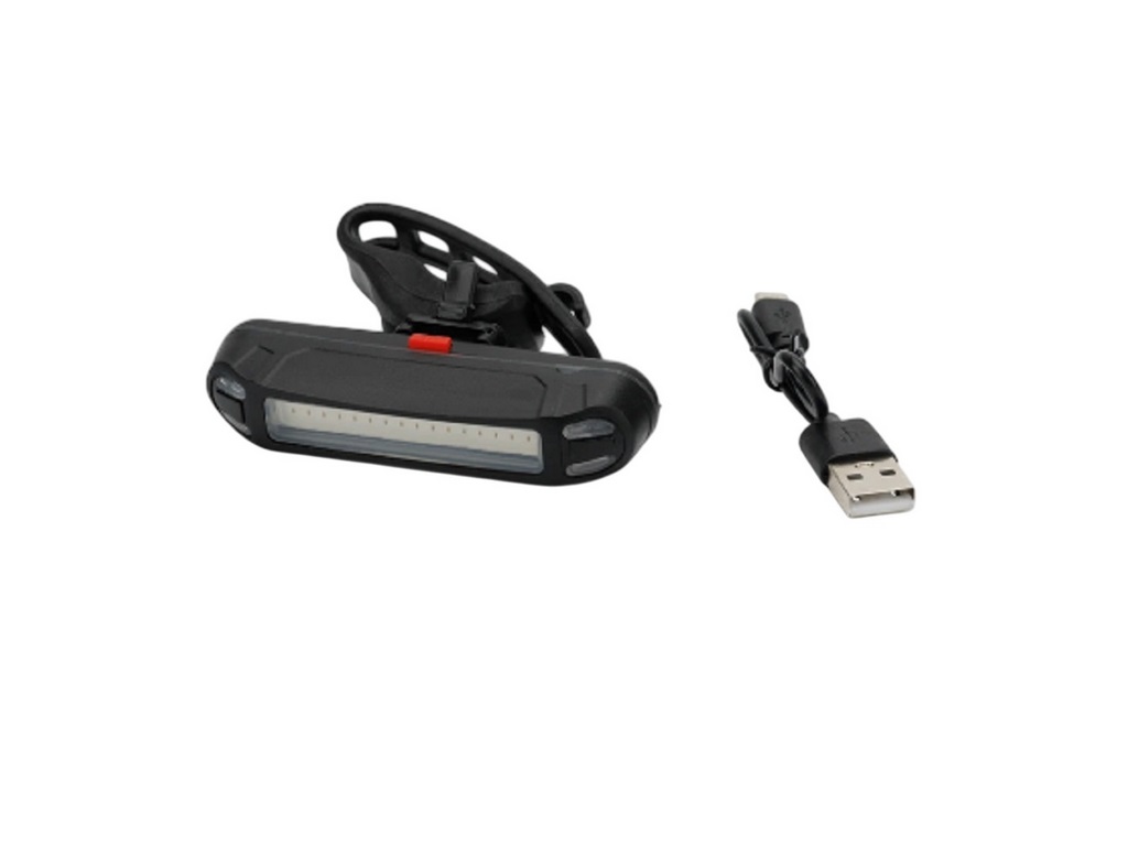 Фонарик LED аккумуляторный USB задний для велосипеда 8,5см, 500mAh