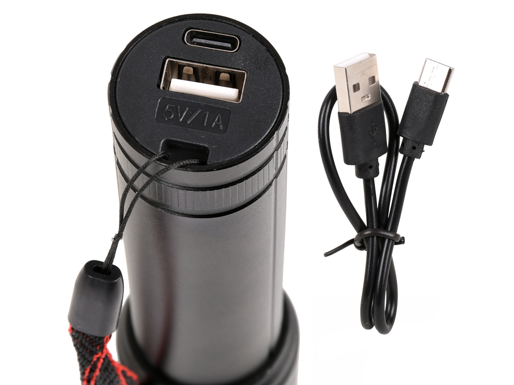 Фонарик аккумуляторный для велосипеда USB, 14х3.5х3.5см, VL97750