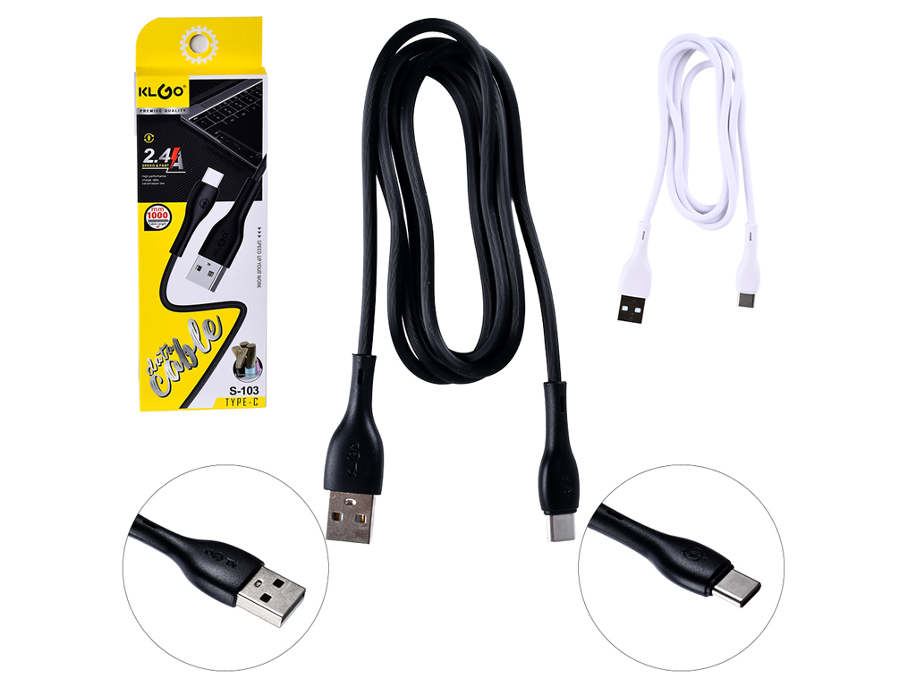 Кабель USB to Type-C 2,4A 1,0м, KLGO