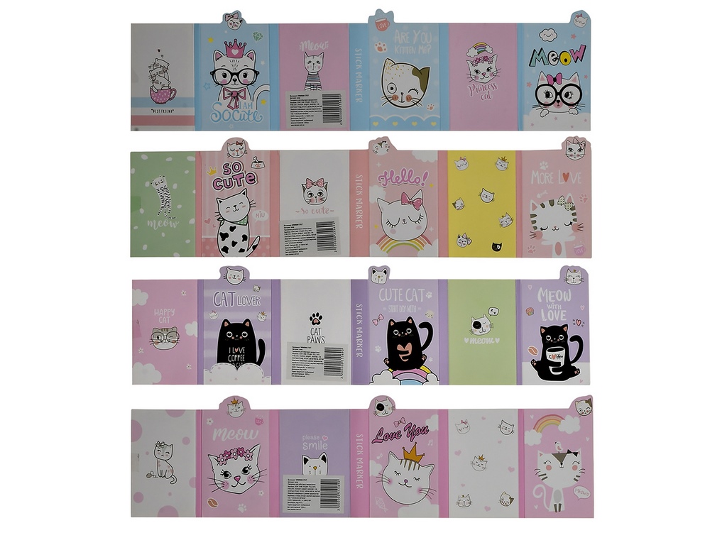 Блокнот складний Meow зі стікерами 38х9,5см