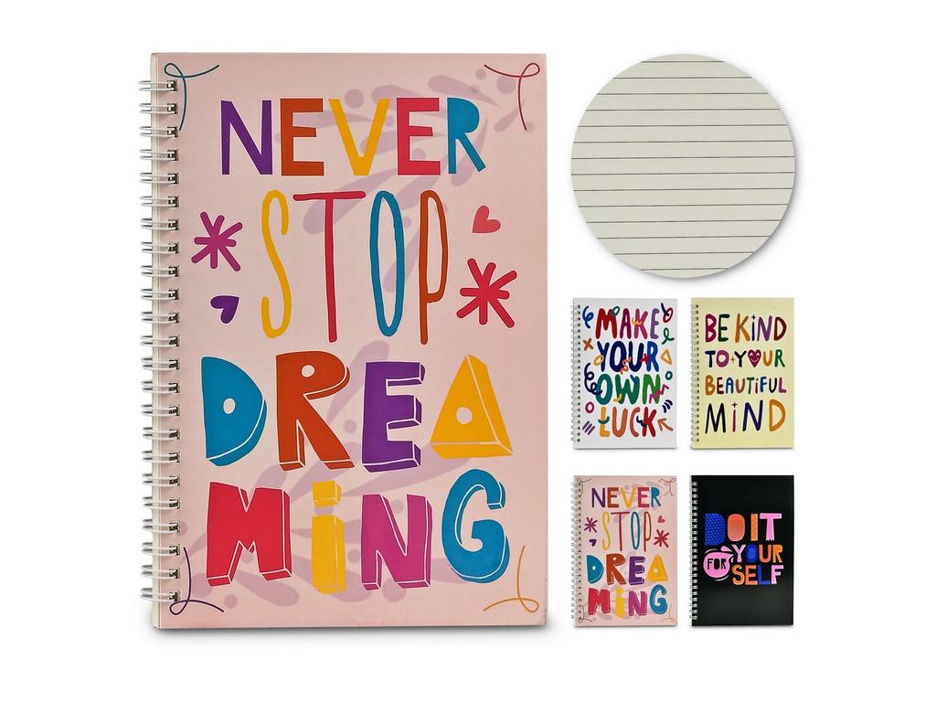 Блокнот на спирали Never stop dreaming A5, 58 листов