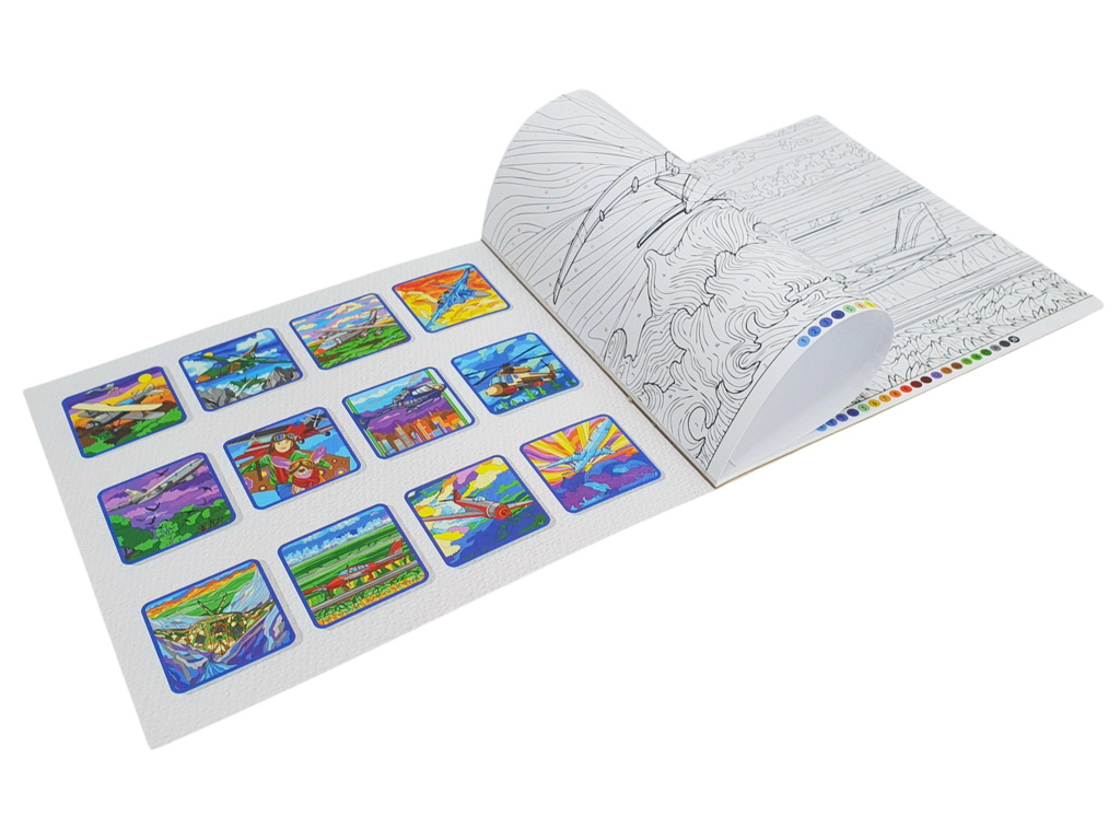 Розмальовка по номерах "Літаки", формат 24×22,7 см, 12 аркушів, Аркуш