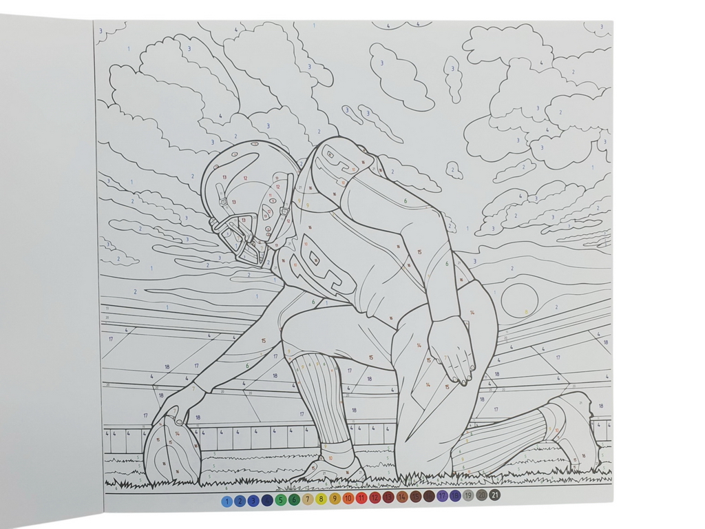 Розмальовка по номерах "Спорт", формат 24×22,7 см, 12 аркушів, Аркуш