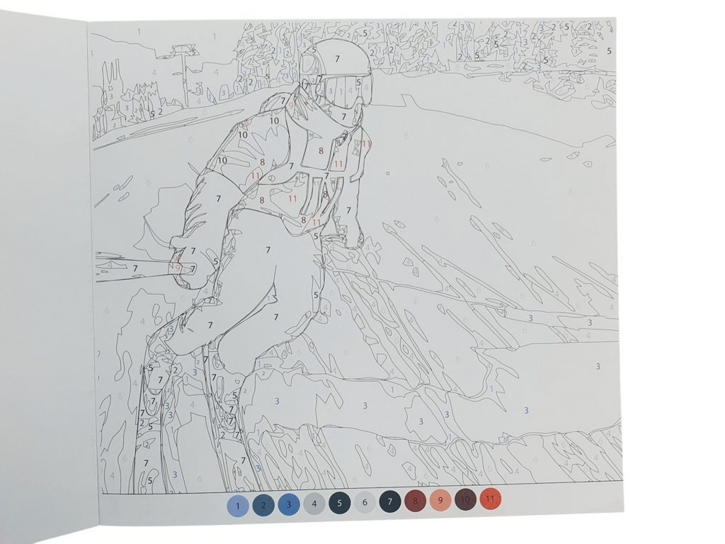 Розмальовка по номерах "Спорт", формат 24×22,7 см, 12 аркушів, Аркуш