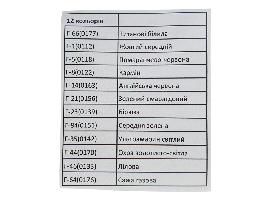 Гуашь художественная 12 цветов, Тетрада ТЕ12064