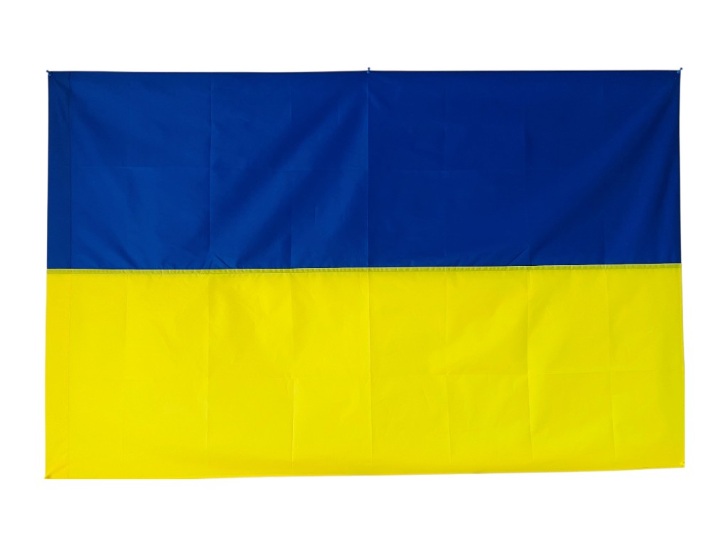Флаг полиэстеровый Украины 140×90 см с отверстием для древка, индивидуальная упаковка