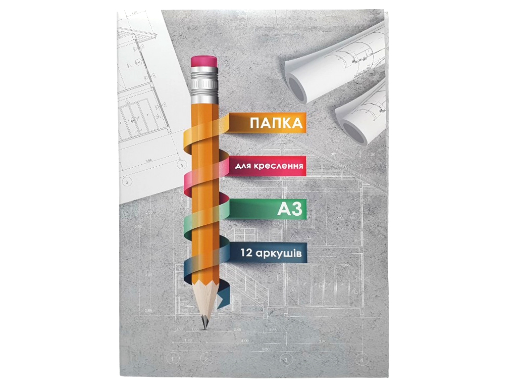 Папка для черчения А3 12 листов, Тетрада ТЕ322