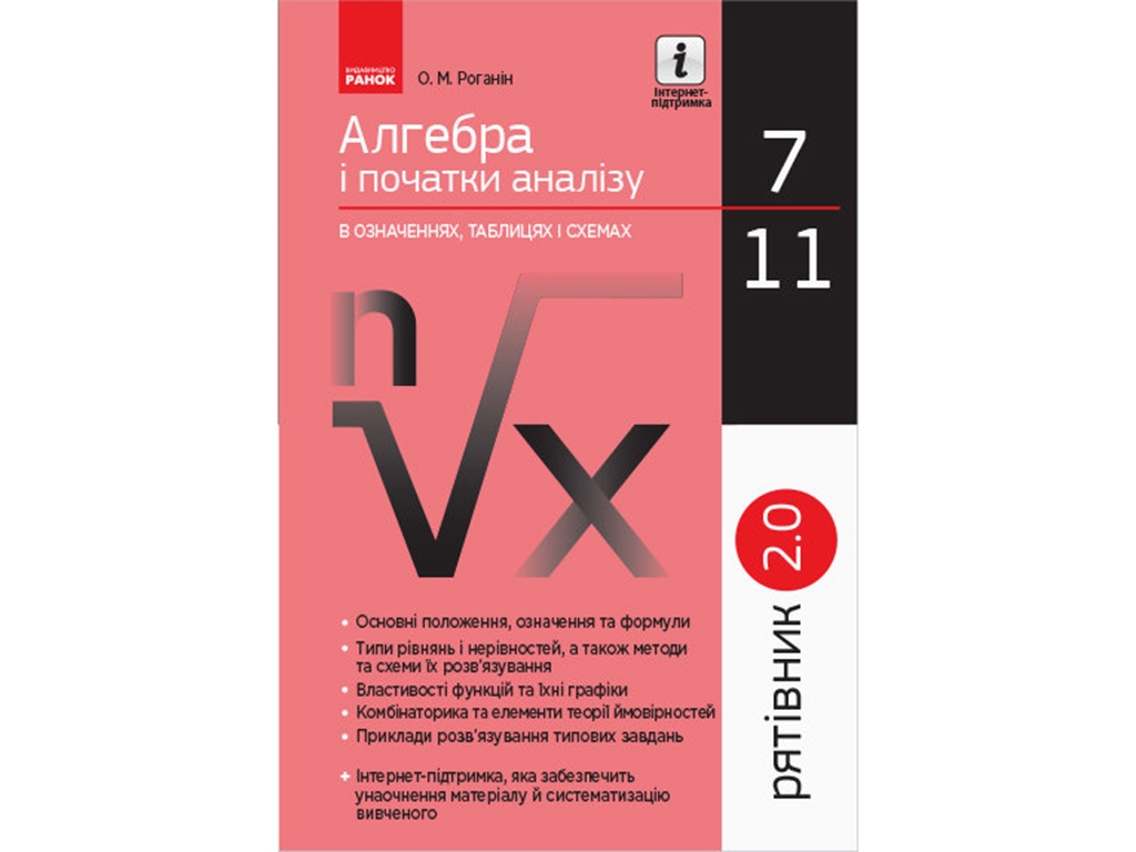Алгебра і початки аналізу у визначеннях таблицях і схемах. 7-11 кл. Рятівник 2.0. Ранок Т109026У