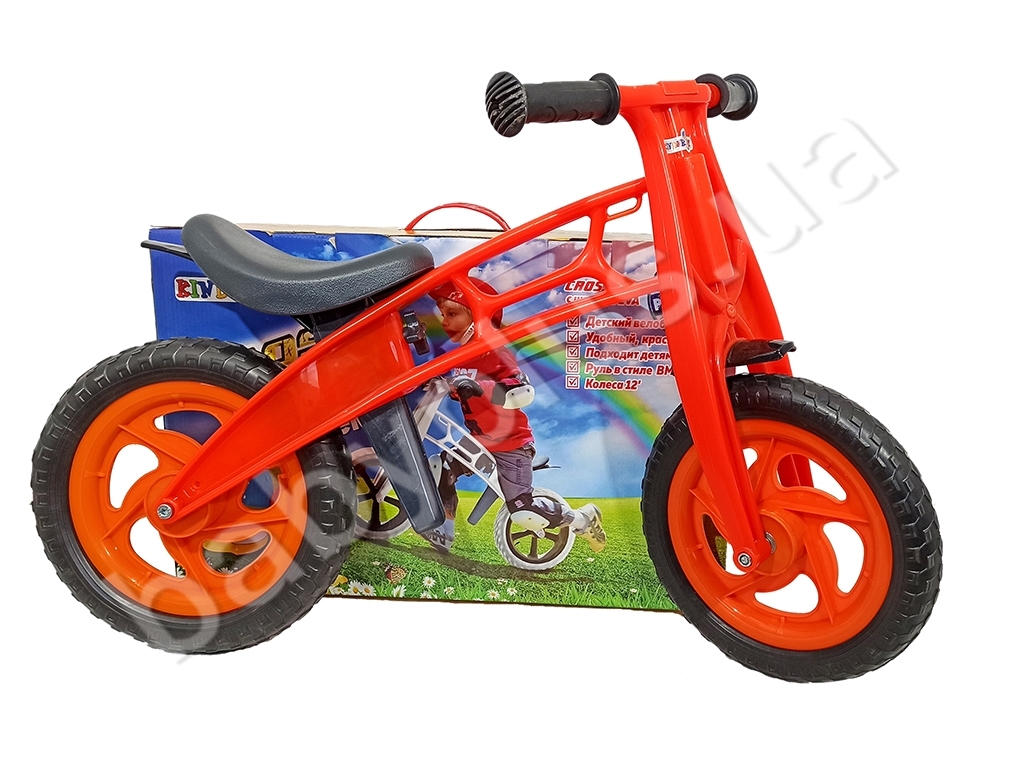 Беговел детский оранжевый Cross bike. Kinderway KW-11-016 ОРАНЖ