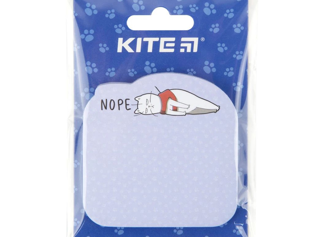 Блок бумаги с клейким слоем Nope cat 7х7 см. 50 листов. Kite K22-298-1