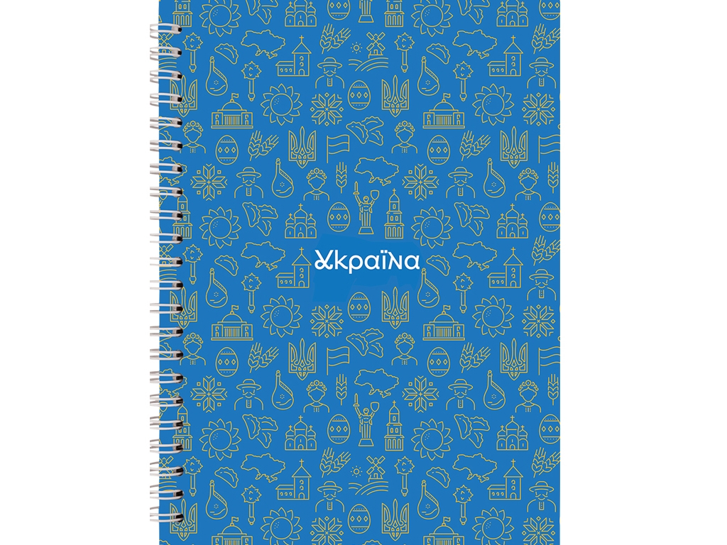Блокнот на спирали твердый переплет №23 BE UKRAINE А5. 96 листов. Axent 8032-23-A