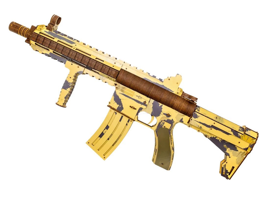 Деревянный 3D конструктор HK-416, PuzzleOK