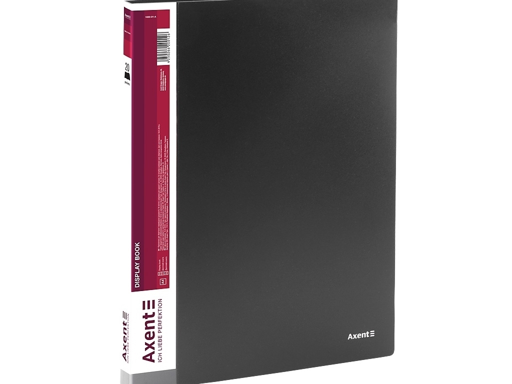 Дисплей-книга для документів Axent 1020-01-A, 20 файлів A4, чорна, Axent