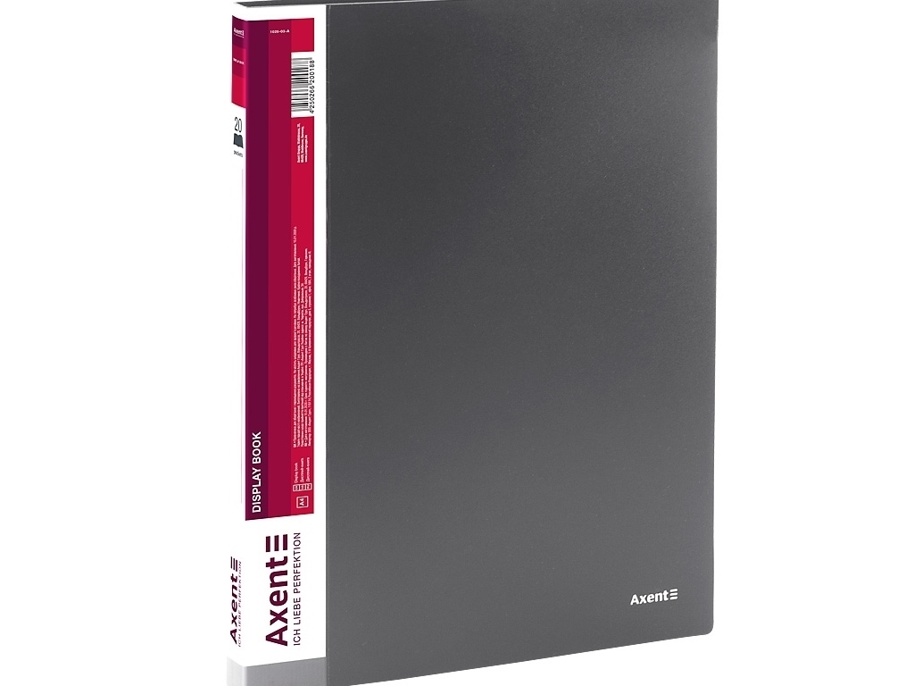 Дисплей-книга для документов Axent 1020-03-A, 20 файлов A4, серая, Axent