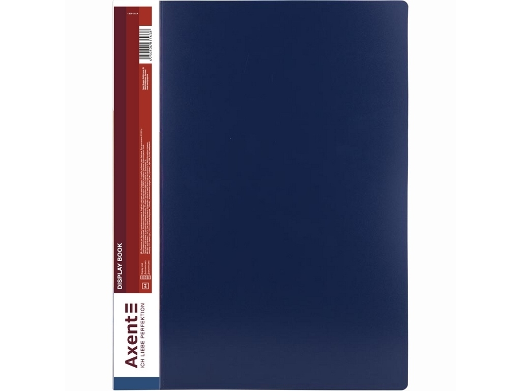 Папка дисплей-книга Axent 1200-02-A A4, 100 файлов, синяя, Axent